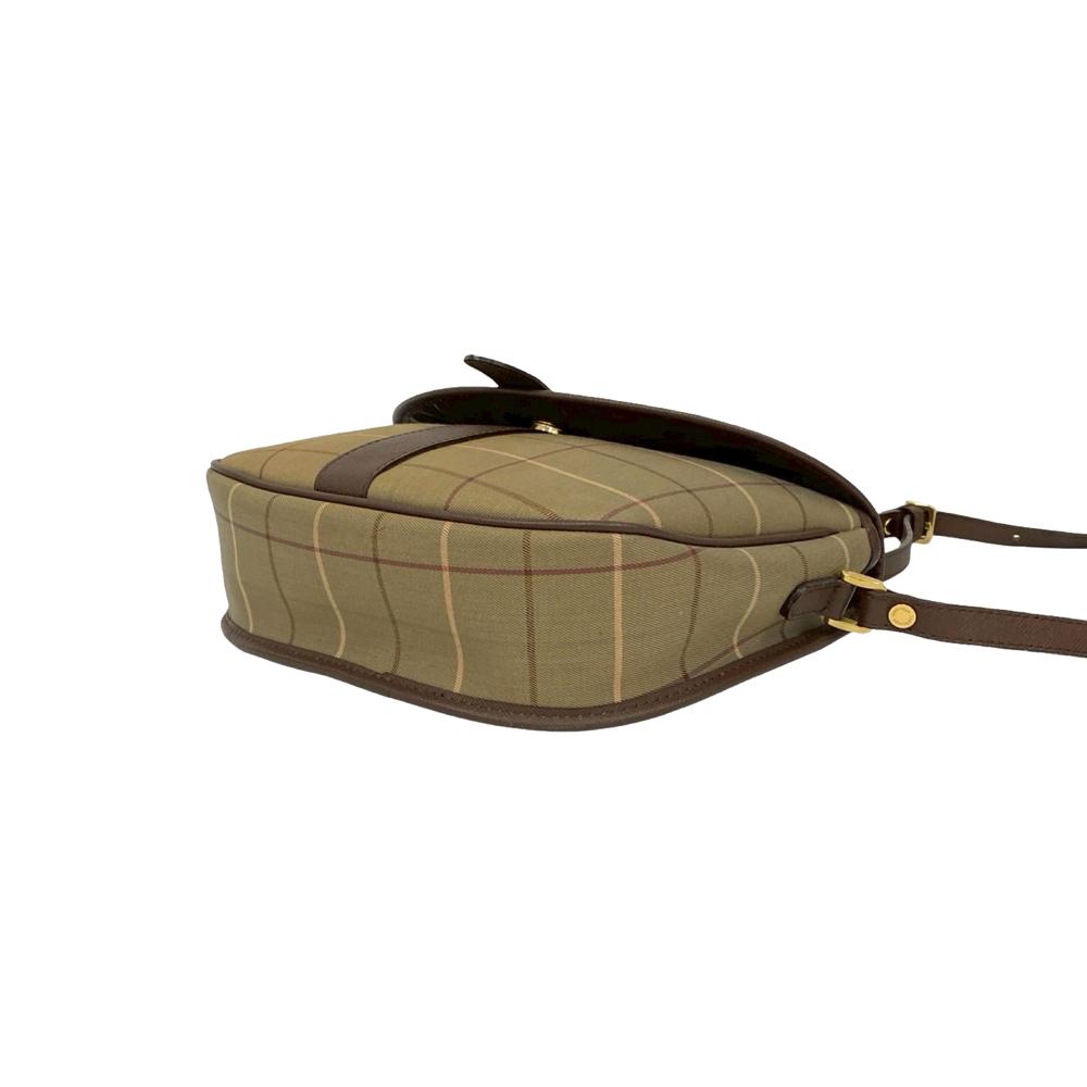 Burberry B Burberry Brown Light Brown Canvas Fabric Vintage Check Flap Crossbody United Kingdom