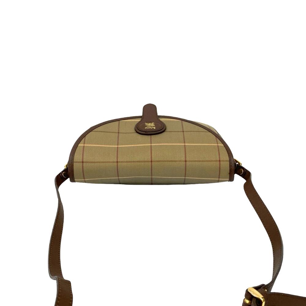 Burberry B Burberry Brown Light Brown Canvas Fabric Vintage Check Flap Crossbody United Kingdom