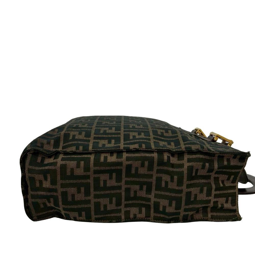 Fendi AB Fendi Brown Canvas Fabric Zucca Twins Tote Italy