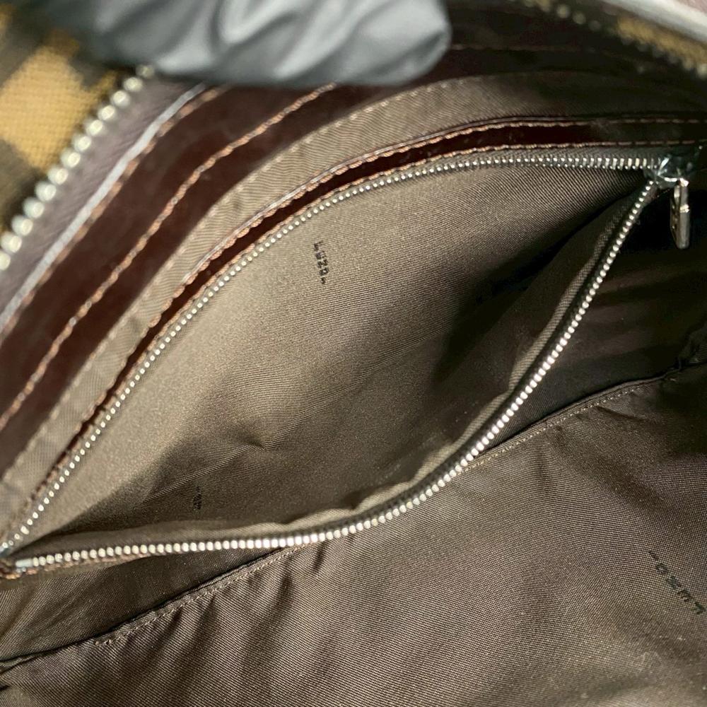 Fendi B Fendi Brown Canvas Fabric Zucca Shoulder Bag Italy