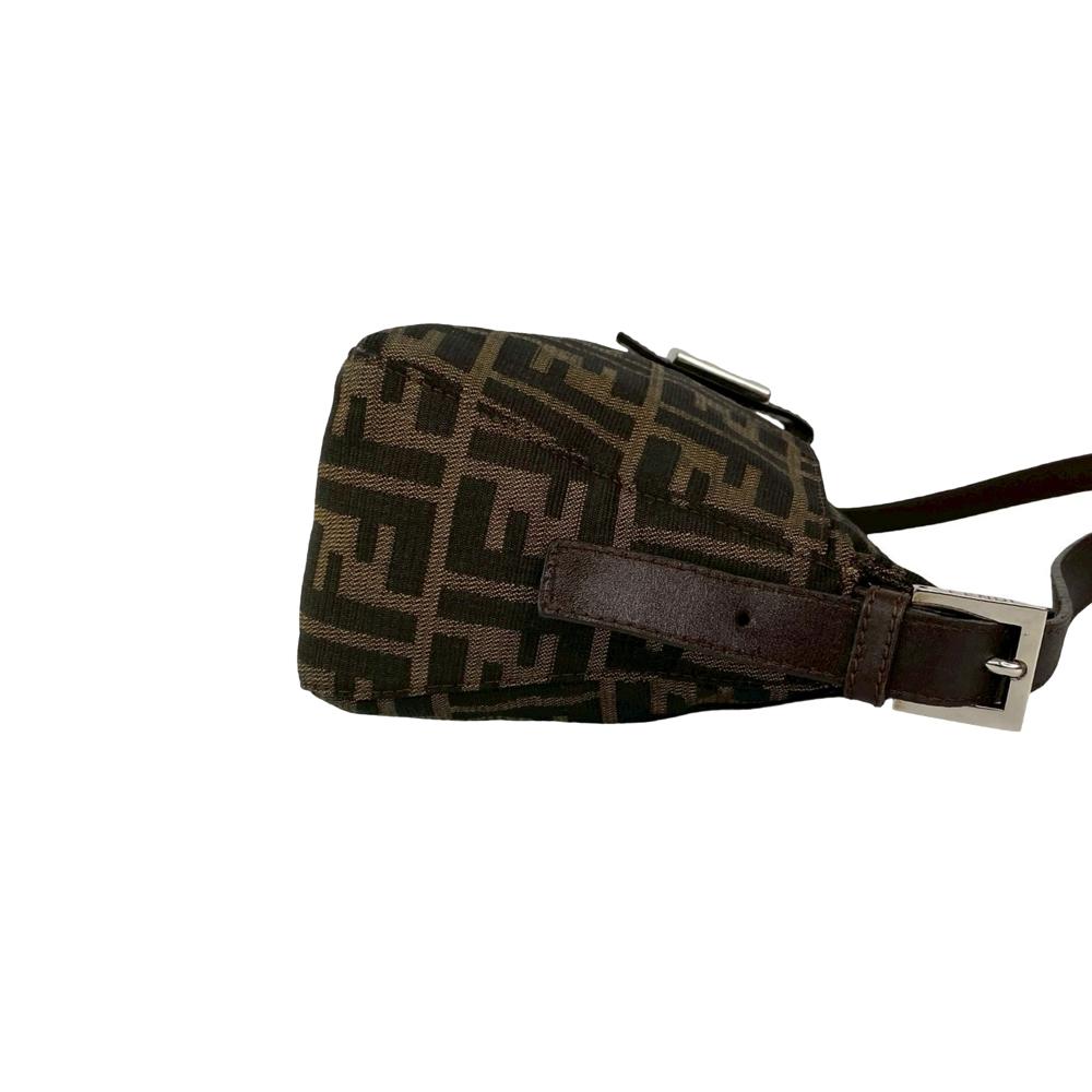 Fendi B Fendi Brown Canvas Fabric Zucca Shoulder Bag Italy
