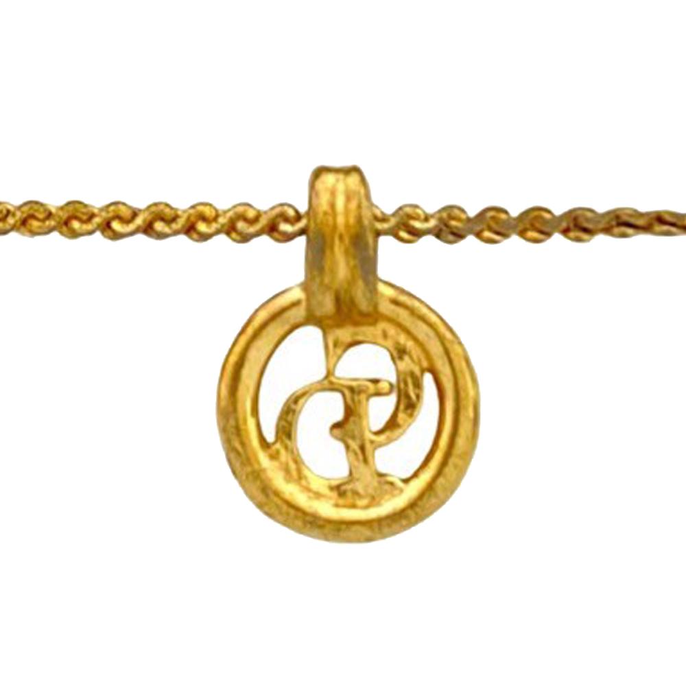 Christian Dior B Dior Gold Gold Plated Metal CD Logo Pendant Necklace France