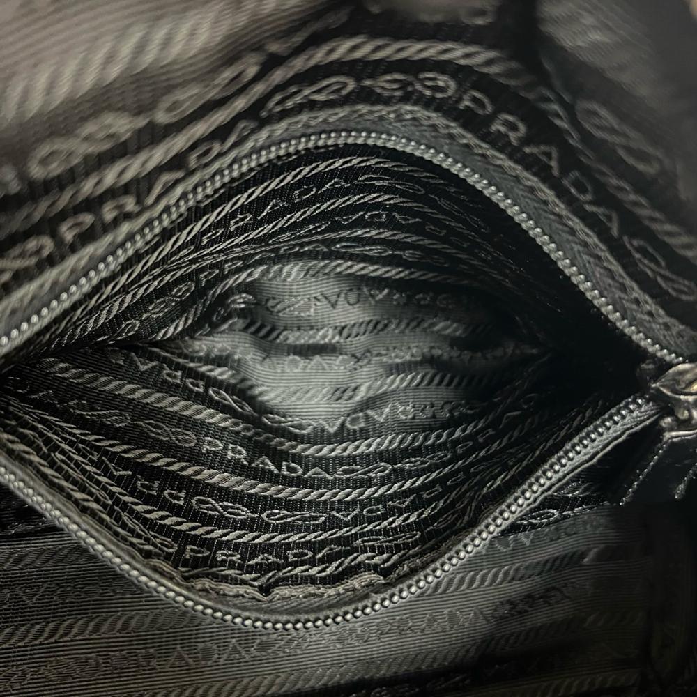 Prada AB Prada Black Calf Leather Soft Top Handle Bag Italy