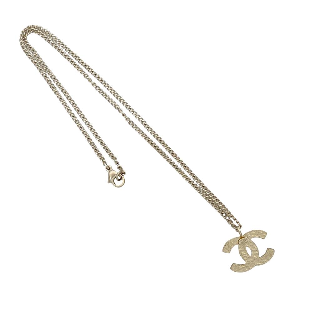 Chanel AB Chanel Silver with Red Silver Plated Metal CC Enamel Pendant Necklace France