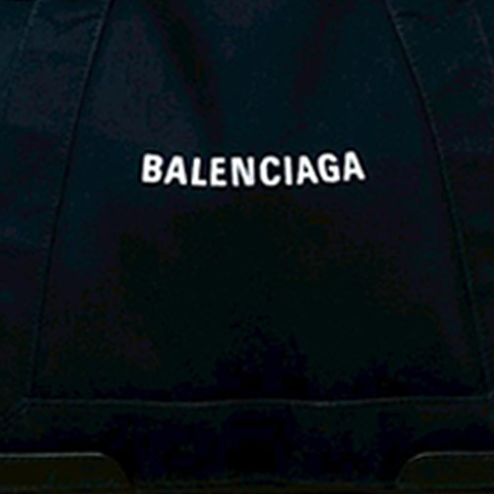 Balenciaga B Balenciaga Black Canvas Fabric Navy Cabas Tote S Italy