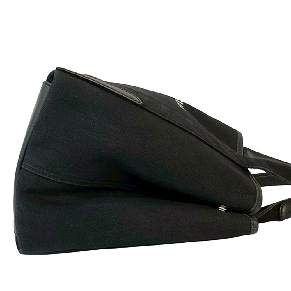 Balenciaga B Balenciaga Black Canvas Fabric Navy Cabas Tote S Italy