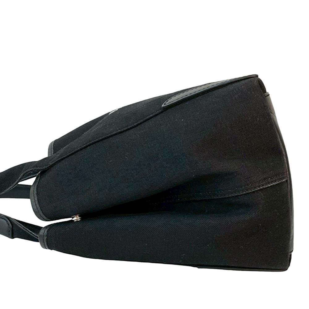 Balenciaga B Balenciaga Black Canvas Fabric Navy Cabas Tote S Italy