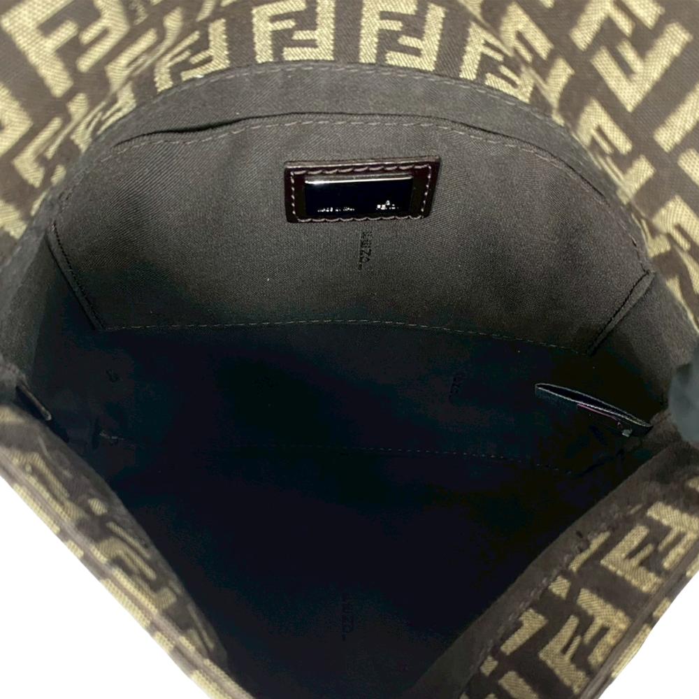 Fendi AB Fendi Brown Canvas Fabric Zucchino Crossbody Italy