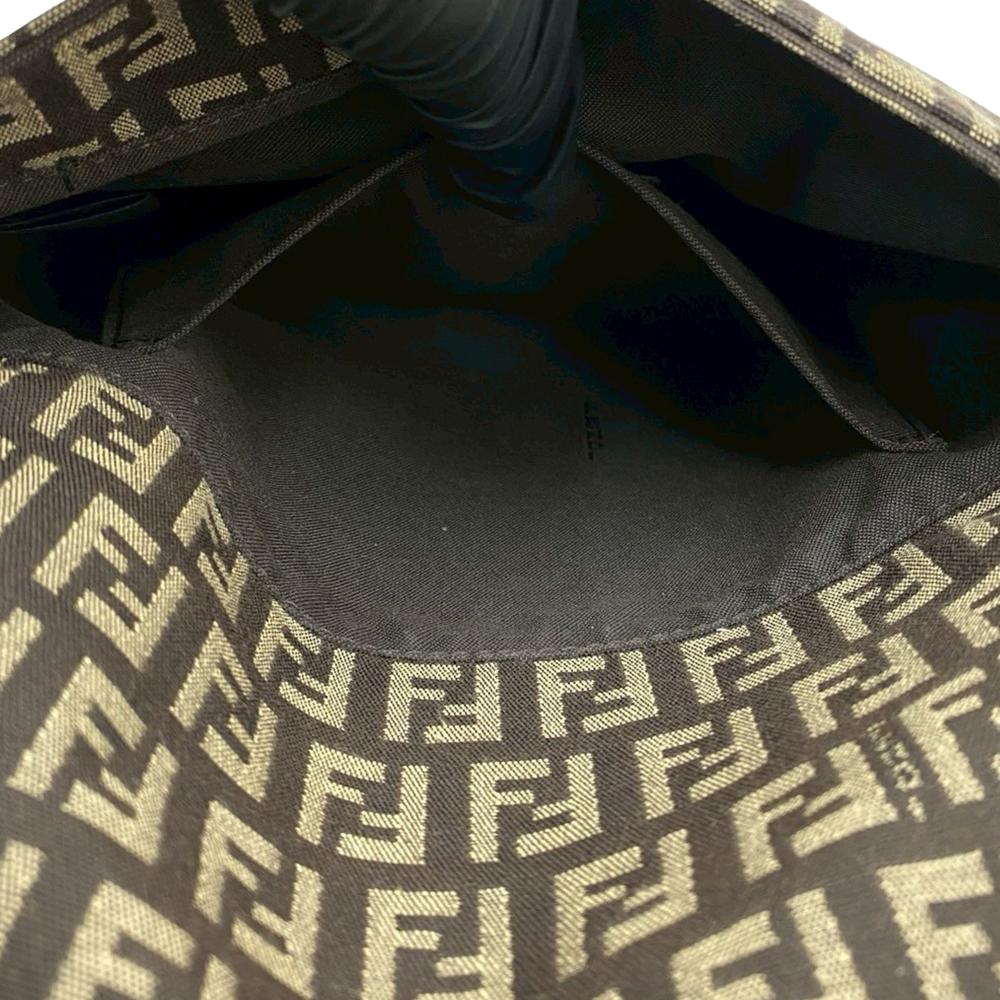 Fendi AB Fendi Brown Canvas Fabric Zucchino Crossbody Italy