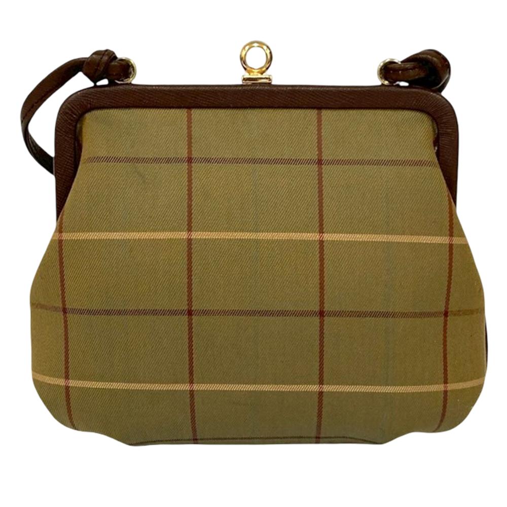 Burberry AB Burberry Brown Light Brown Canvas Fabric Vintage Check Crossbody United Kingdom