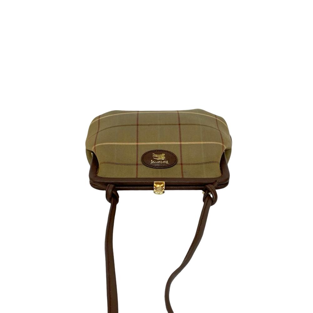 Burberry AB Burberry Brown Light Brown Canvas Fabric Vintage Check Crossbody United Kingdom