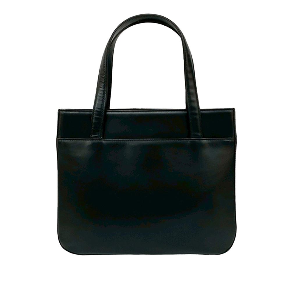 Burberry AB Burberry Black Calf Leather House Check Trimmed Handbag United Kingdom