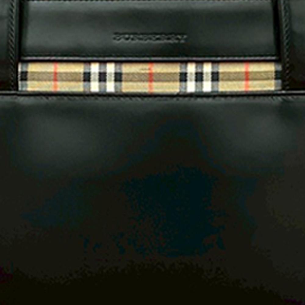Burberry AB Burberry Black Calf Leather House Check Trimmed Handbag United Kingdom