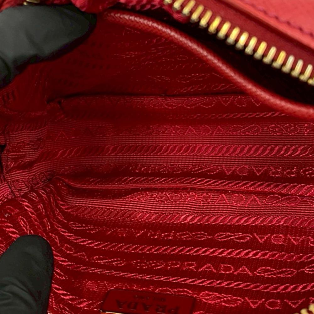 Prada AB Prada Red Saffiano Leather Mini Camera Bag Italy