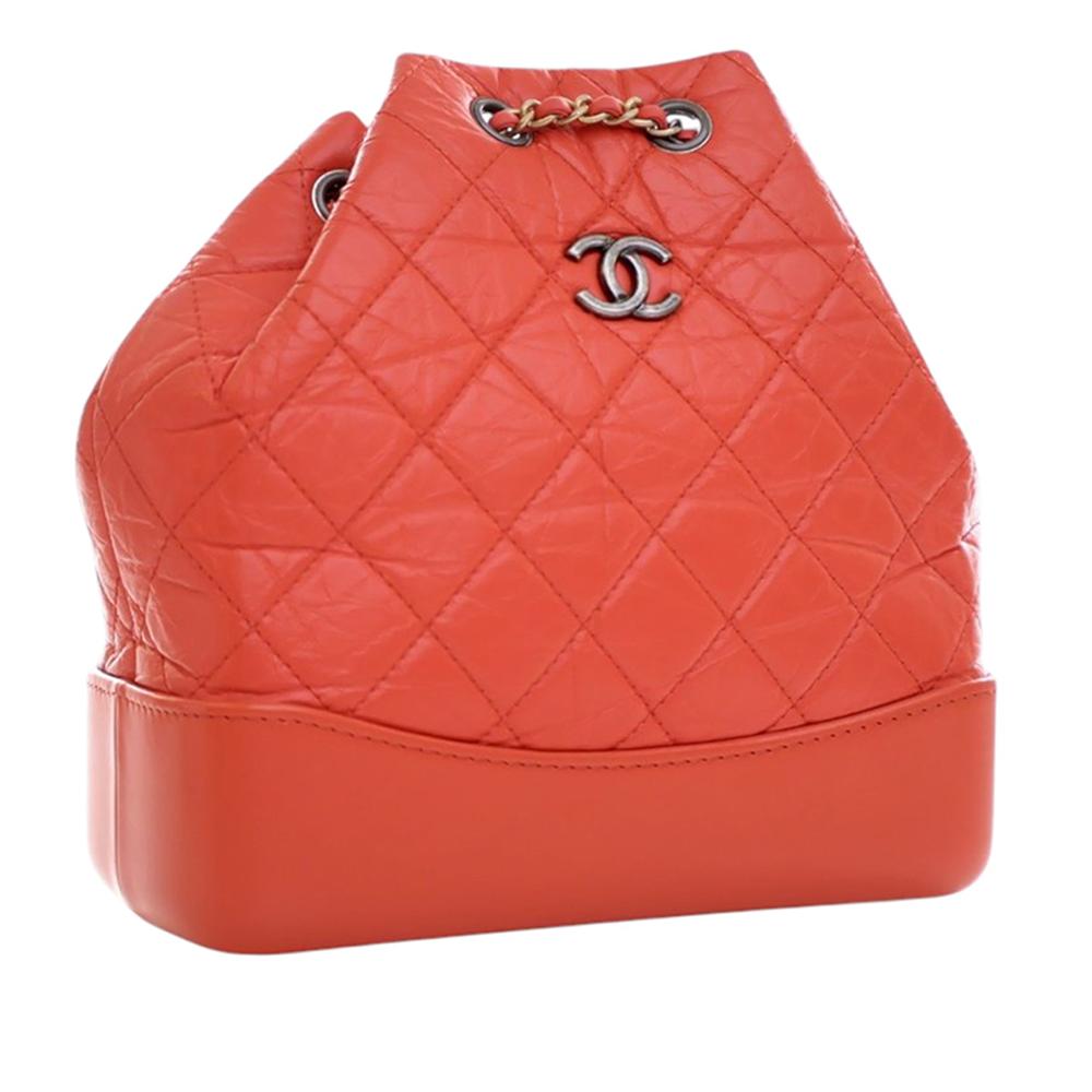 Chanel AB Chanel Red Calf Leather Small Aged skin Gabrielle Backpack Italy