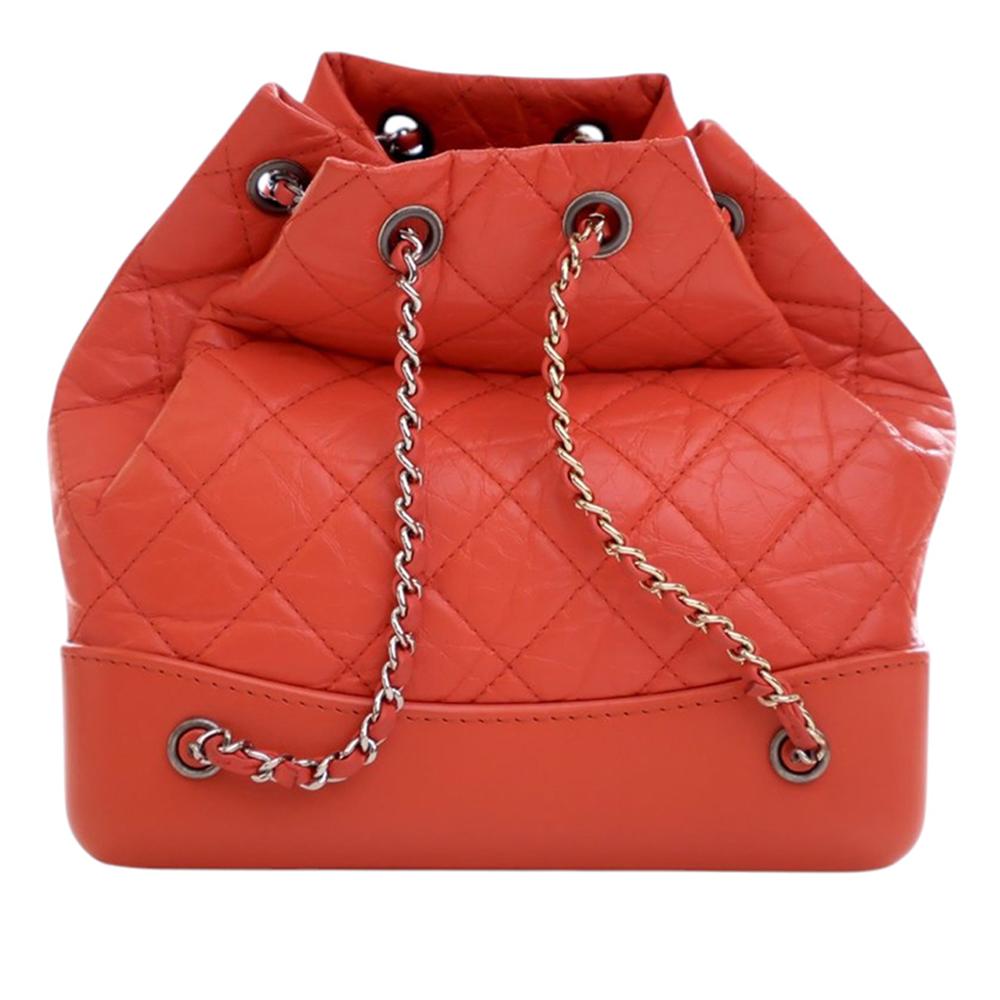 Chanel AB Chanel Red Calf Leather Small Aged skin Gabrielle Backpack Italy