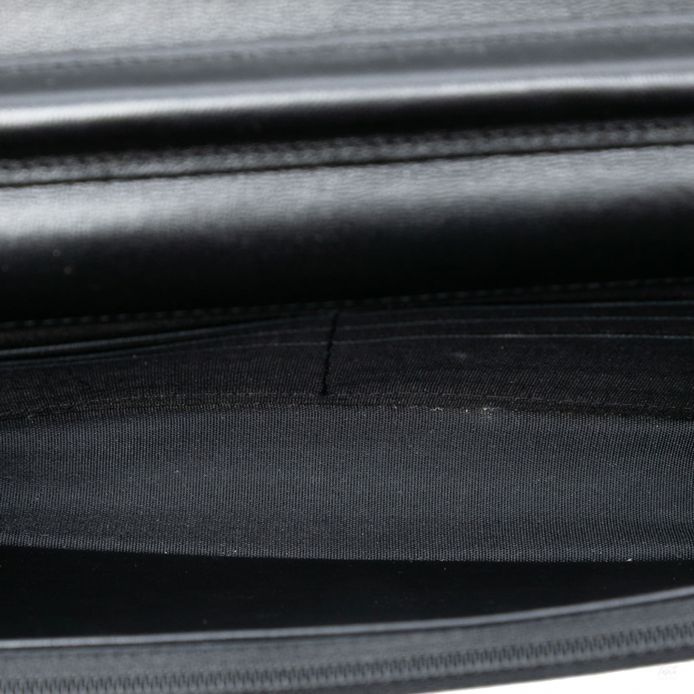 Chanel Boy Lambskin Leather Quilted Wallet on Chain Crossbody Black