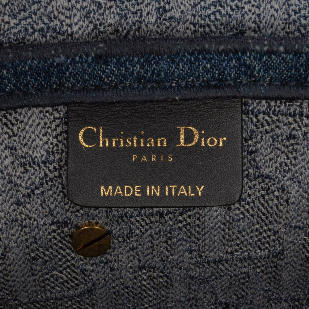 Christian Dior Saddle Denim Shoulder Bag Blue