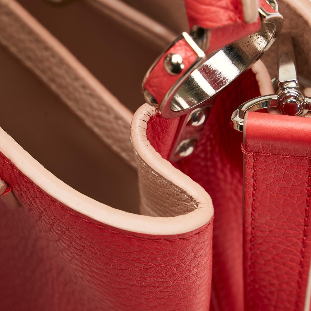 Louis Vuitton B Louis Vuitton Red Calf Leather Taurillon Capucines BB France