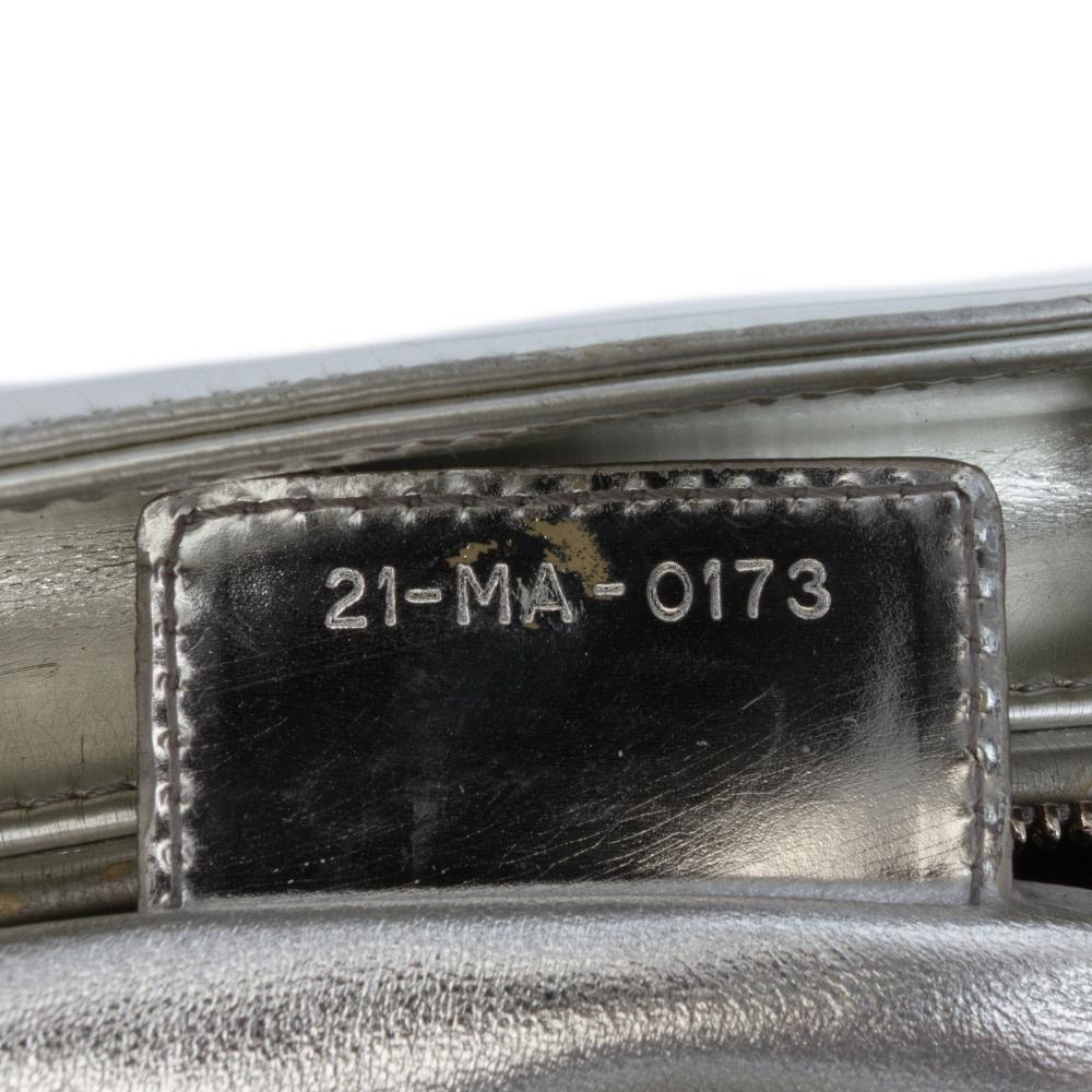 Christian Dior B Dior Silver Patent Leather Leather Medium Metallic Patent Lady Dior Italy