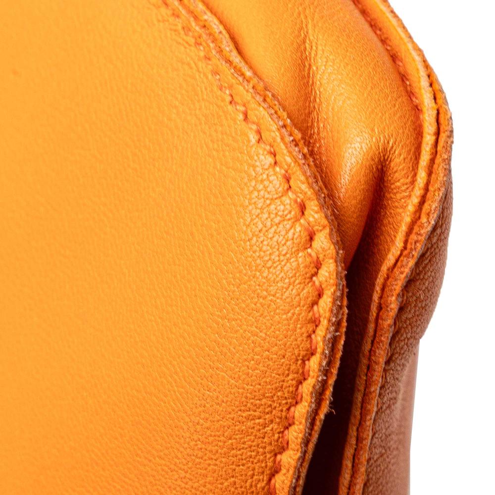Hermès B Hermès Orange Lambskin Leather Leather Milo Clou de Selle Crossbody France