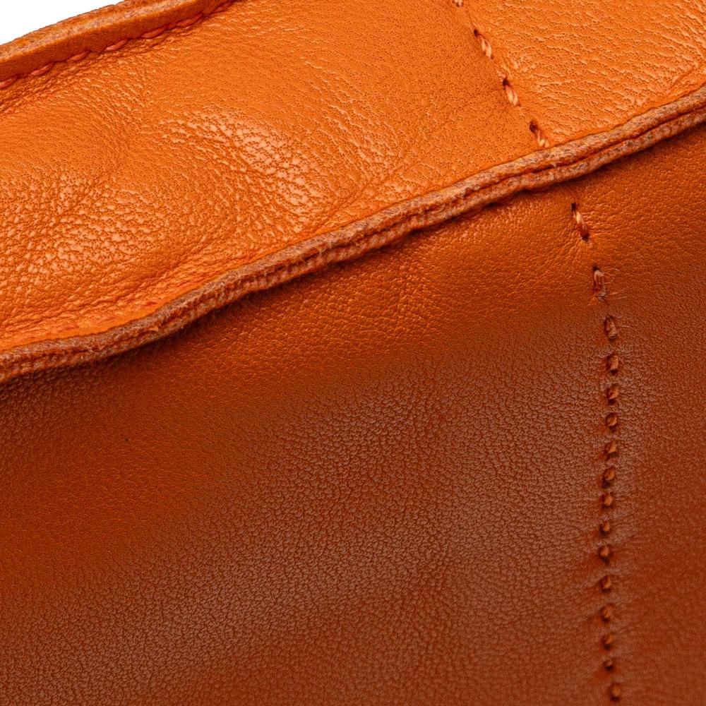 Hermès B Hermès Orange Lambskin Leather Leather Milo Clou de Selle Crossbody France