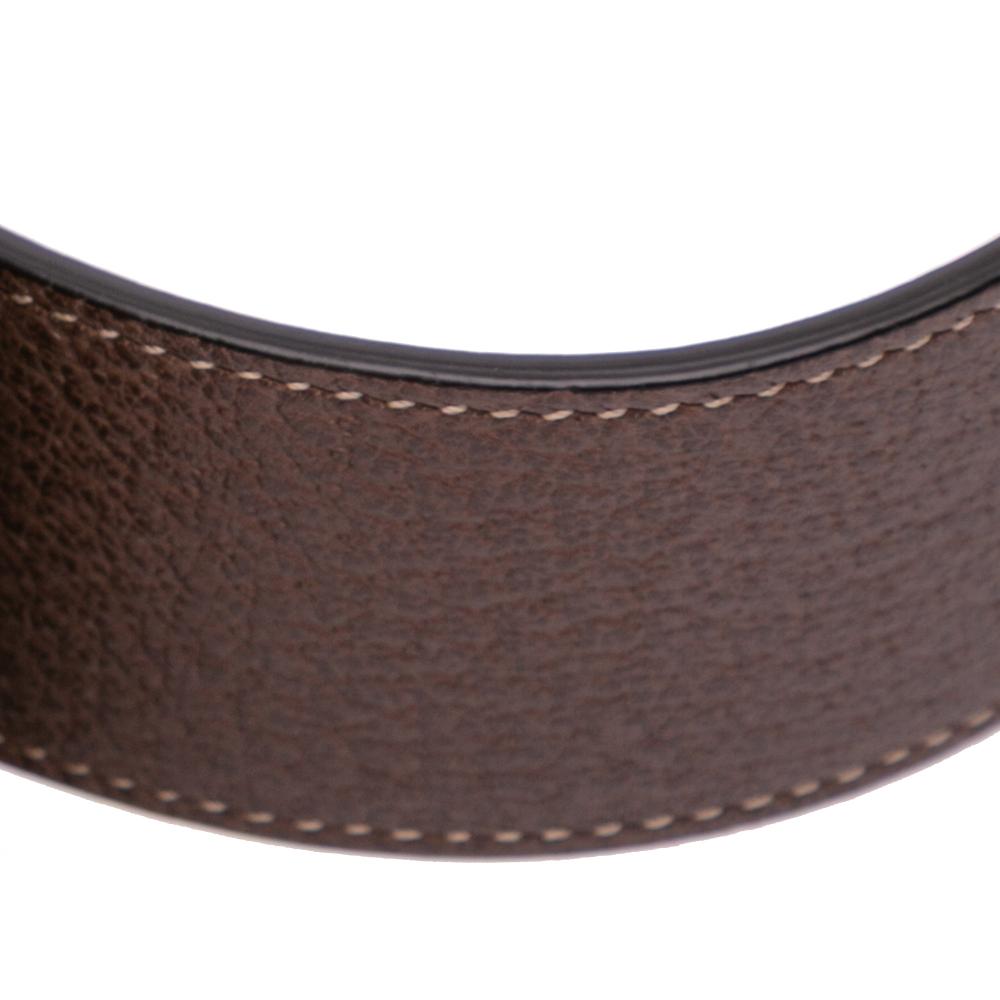 Gucci AB Gucci Brown Beige Coated Canvas Fabric Small GG Supreme Web Ophidia Belt Bag Italy