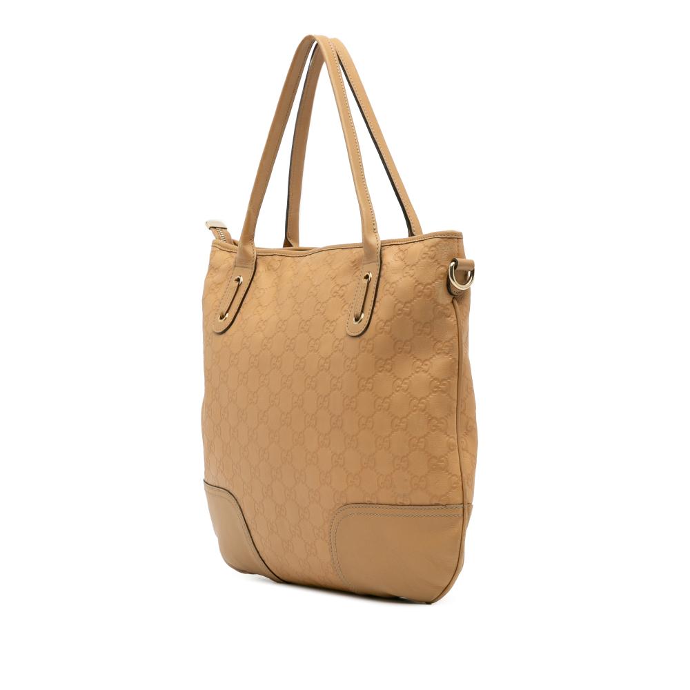 Gucci B Gucci Brown Light Brown Calf Leather Guccissima Princy Satchel Italy