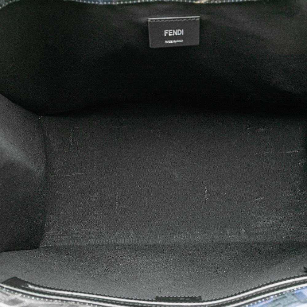 Fendi B Fendi Blue Jacquard Fabric Large Zucca Tie Dye Sunset Shopper Tote Italy