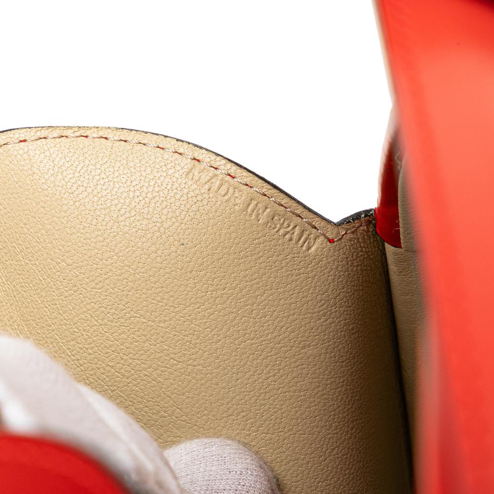 Loewe B LOEWE Red Calf Leather Anagram Round Handbag Spain