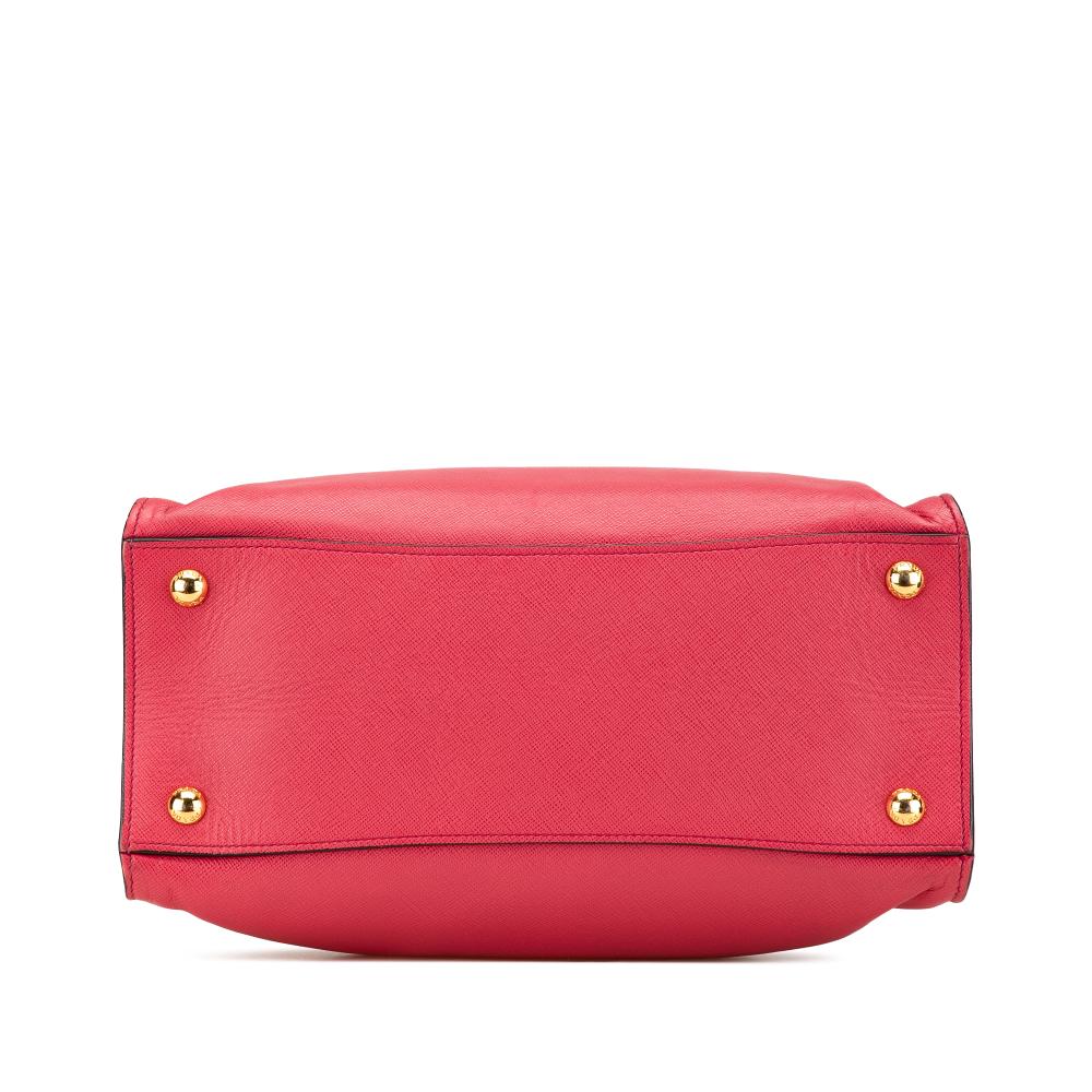 Prada B Prada Pink Saffiano Leather Soft Triple Pocket Tote Italy
