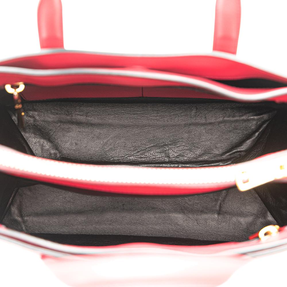 Prada B Prada Pink Saffiano Leather Soft Triple Pocket Tote Italy