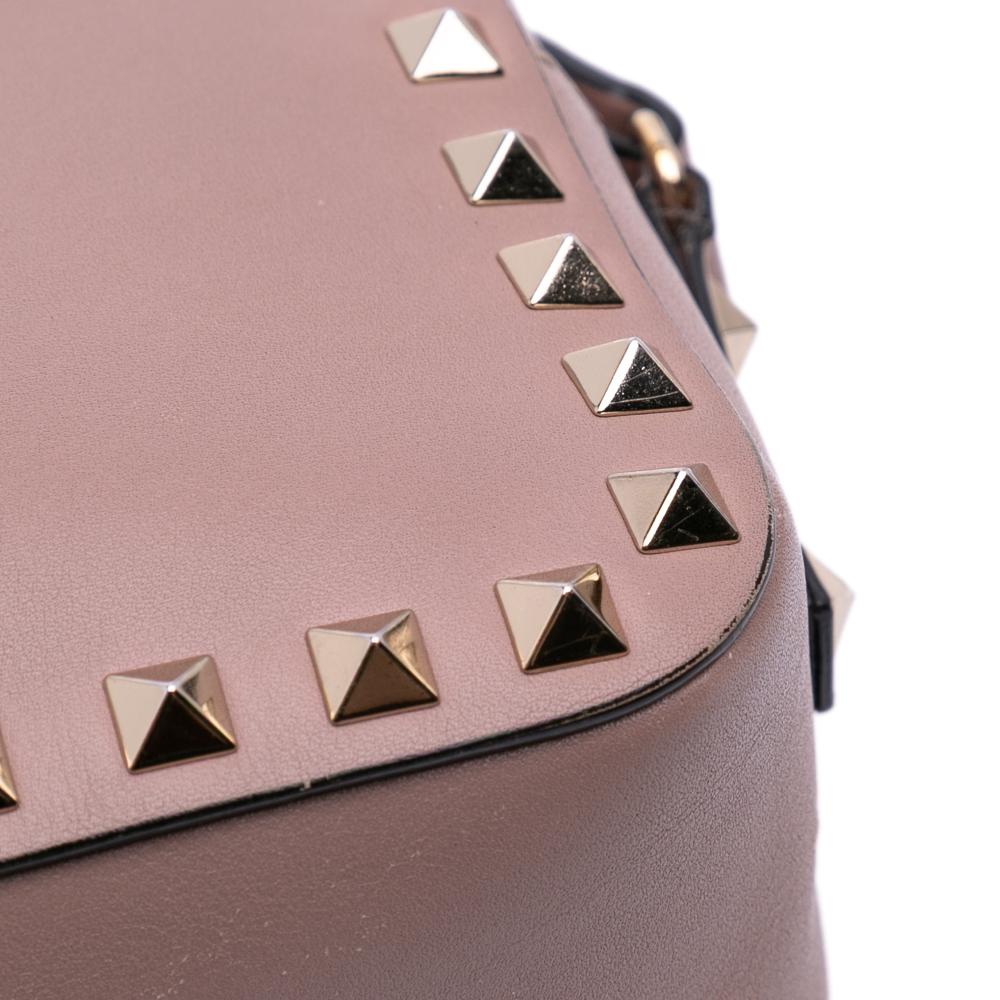 Valentino B Valentino Pink Lily Calf Leather Rockstud Camera Bag Italy