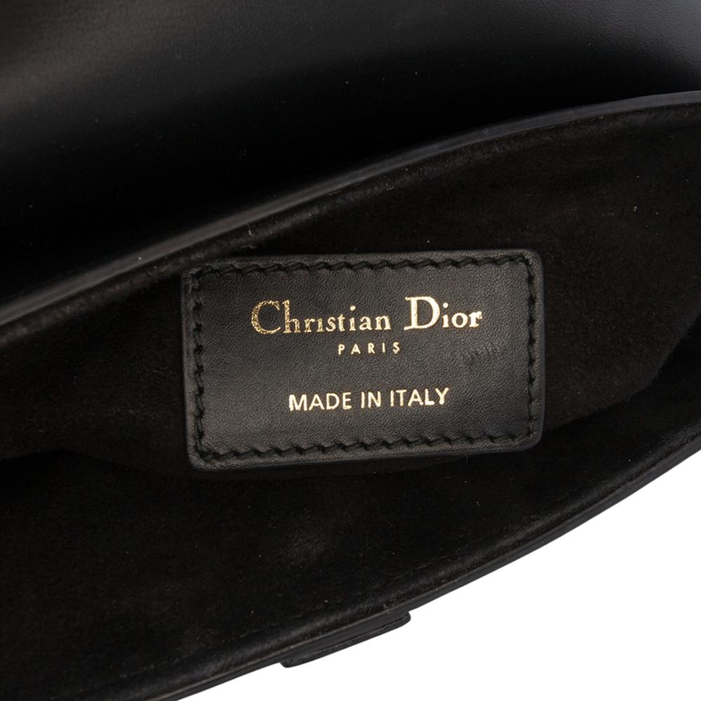 Christian Dior AB Dior Black Calf Leather Mini Smooth skin Saddle Bag Italy
