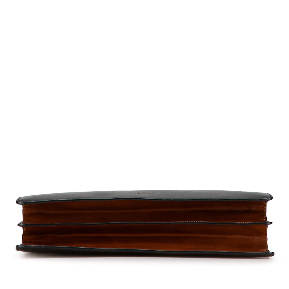 Gucci AB Gucci Black Calf Leather Large Linea A Satchel Italy