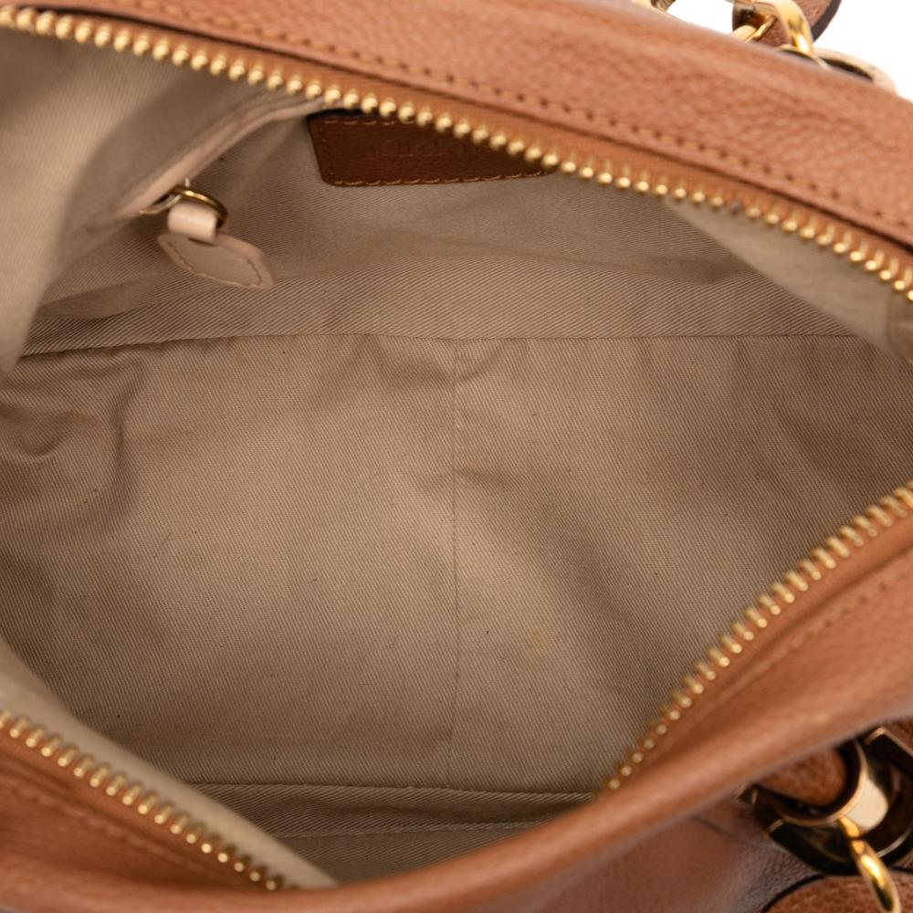 Chloé B Chloé Brown Calf Leather Small Pebbled skin Paraty Satchel Italy