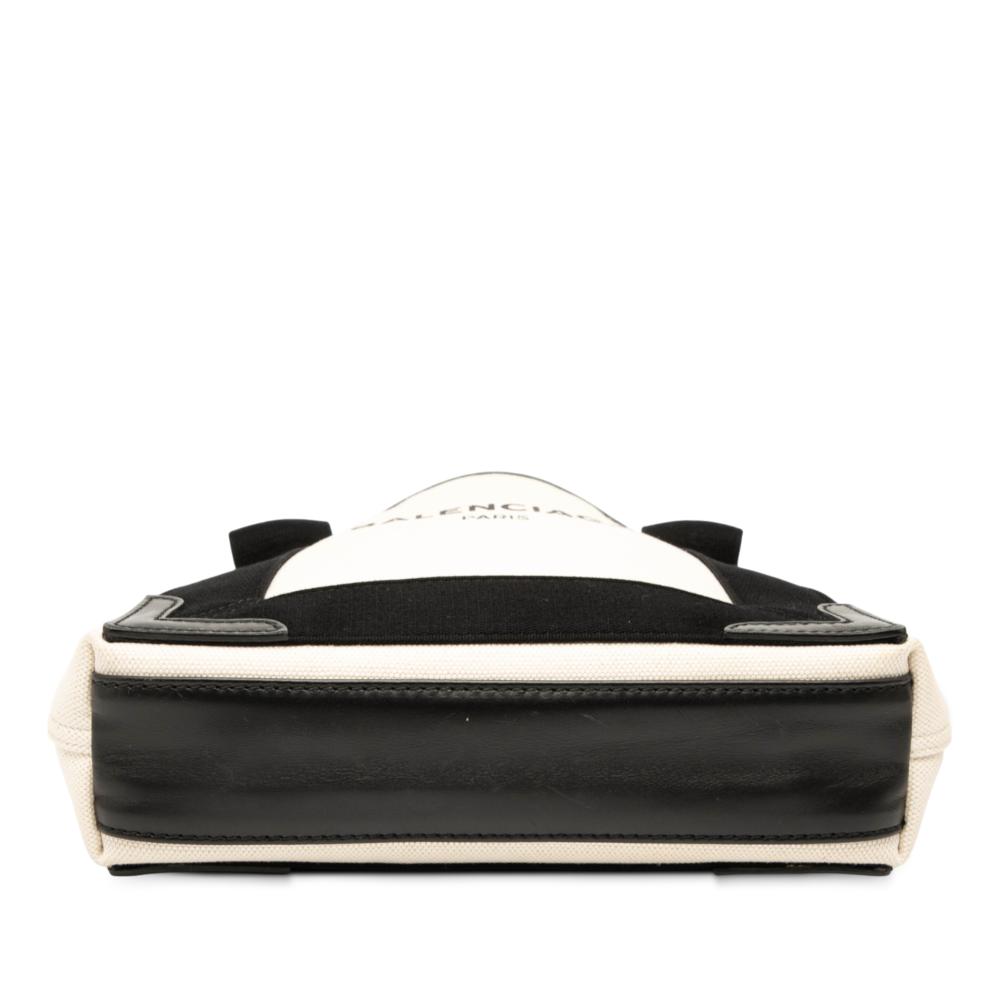 Balenciaga AB Balenciaga White Canvas Fabric Navy Cabas XS Italy