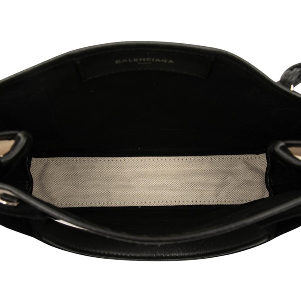 Balenciaga AB Balenciaga White Canvas Fabric Navy Cabas XS Italy