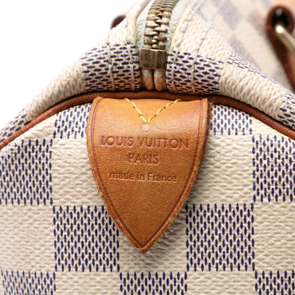 Louis Vuitton B Louis Vuitton White Damier Canvas Fabric Damier Azur Speedy 30 France
