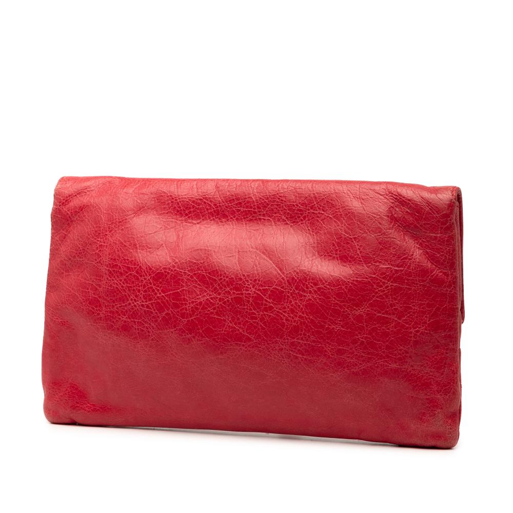 Balenciaga B Balenciaga Red Lambskin Leather Leather Lambskin Motocross Giant 12 Envelope Clutch Italy