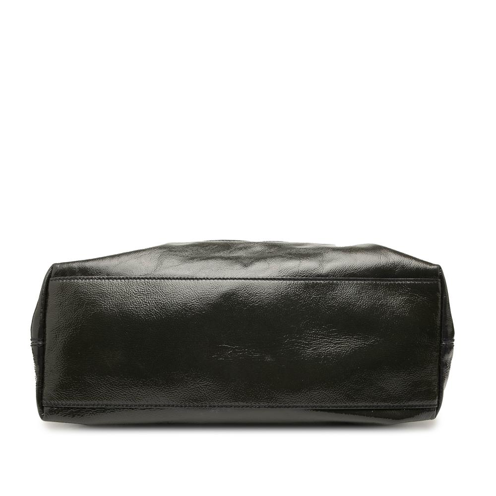 Gucci B Gucci Blue Navy Patent Leather Leather Medium Patent Soho Chain Tote Italy