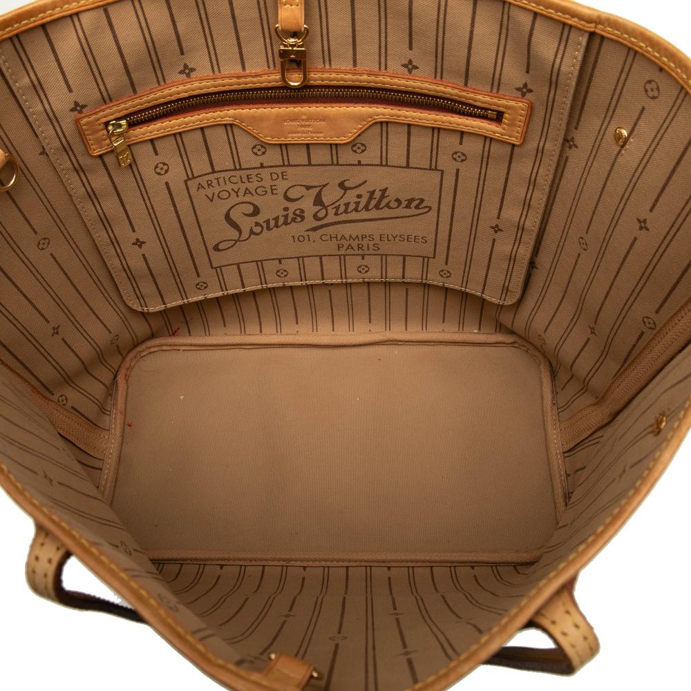 Louis Vuitton B Louis Vuitton Brown Monogram Canvas Fabric Monogram Neverfull MM France