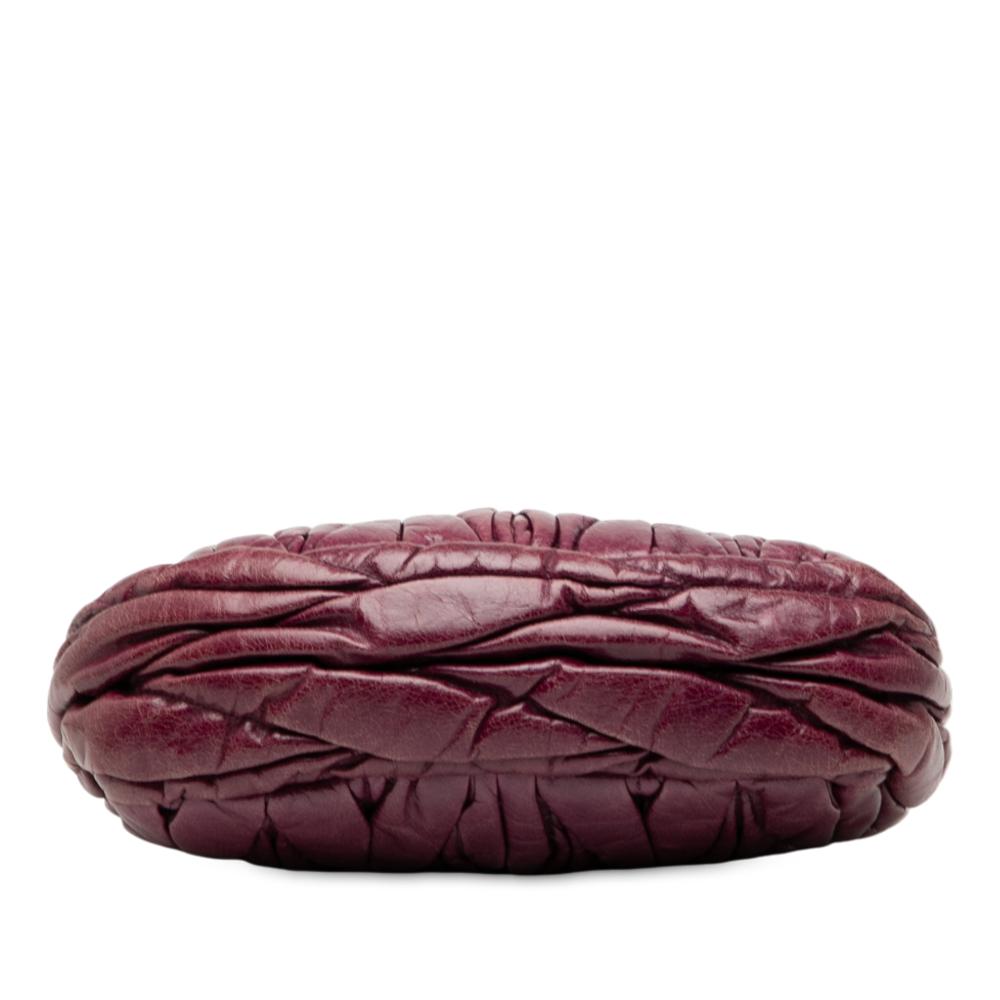 Miu Miu B Miu Miu Red Burgundy Nappa Leather Leather Matelasse Nappa Coffer Satchel Turkey