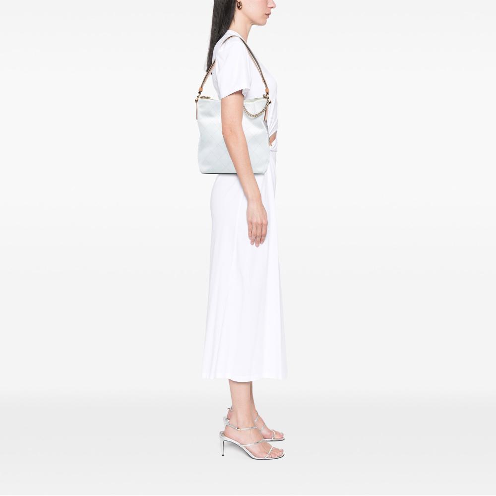 Chanel AB Chanel White Calf Leather Large Stitched skin Button Up Hobo Italy