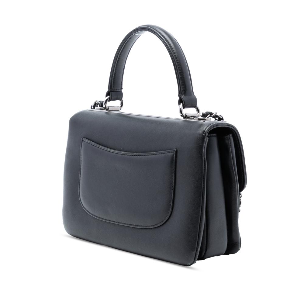 Chanel B Chanel Black Lambskin Leather Leather Small Lambskin Trendy CC Top Handle Bag Italy