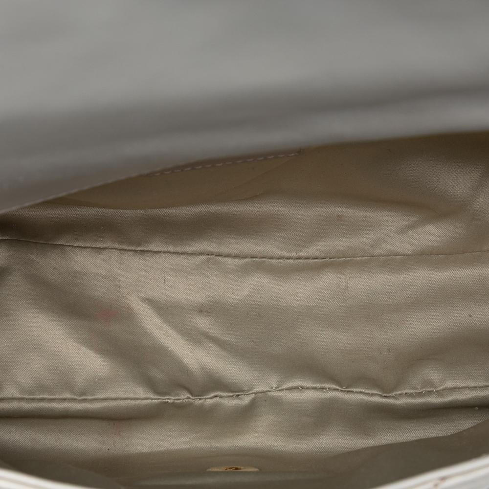 Chanel B Chanel White Calf Leather Jumbo Chevron skin Surpique Flap Italy