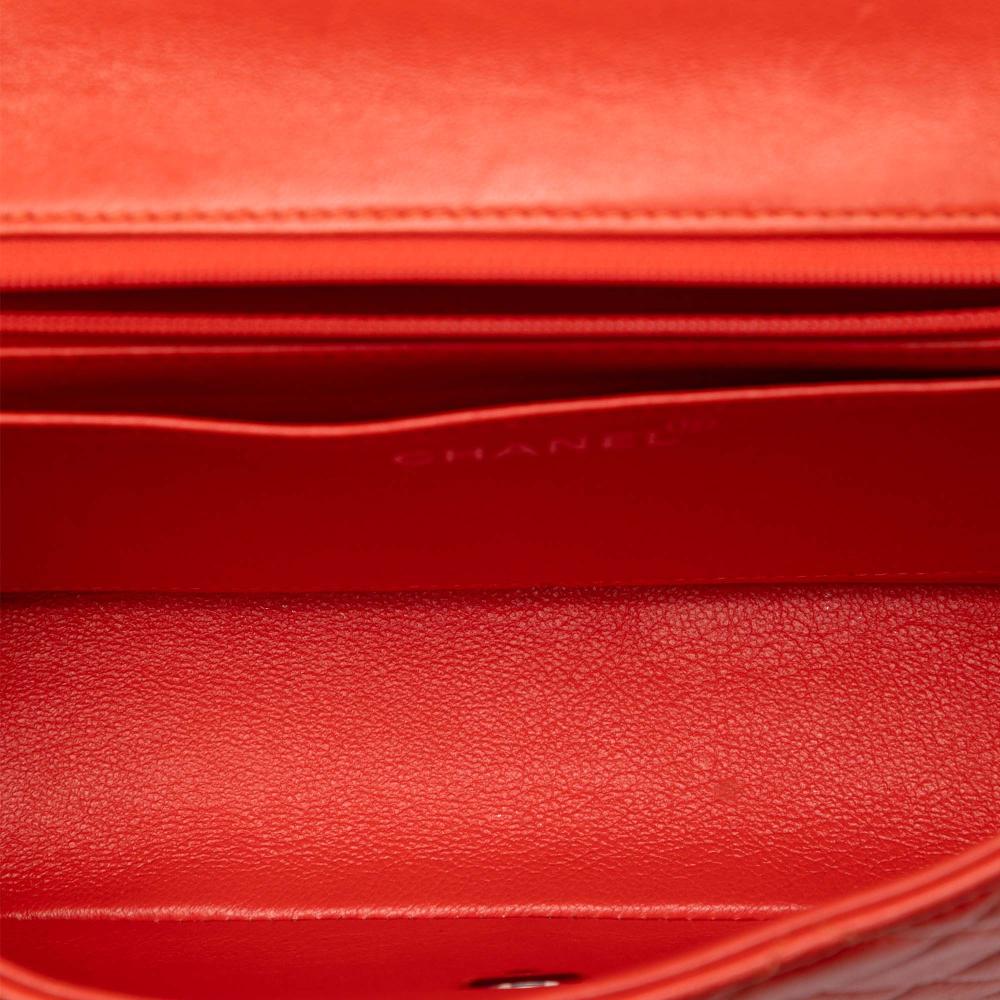 Chanel B Chanel Orange Dark Orange Lambskin Leather Leather Lambskin Parent Kelly Flap France