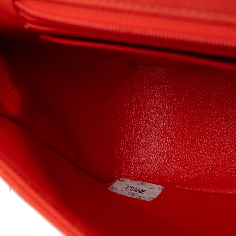 Chanel B Chanel Orange Dark Orange Lambskin Leather Leather Lambskin Parent Kelly Flap France