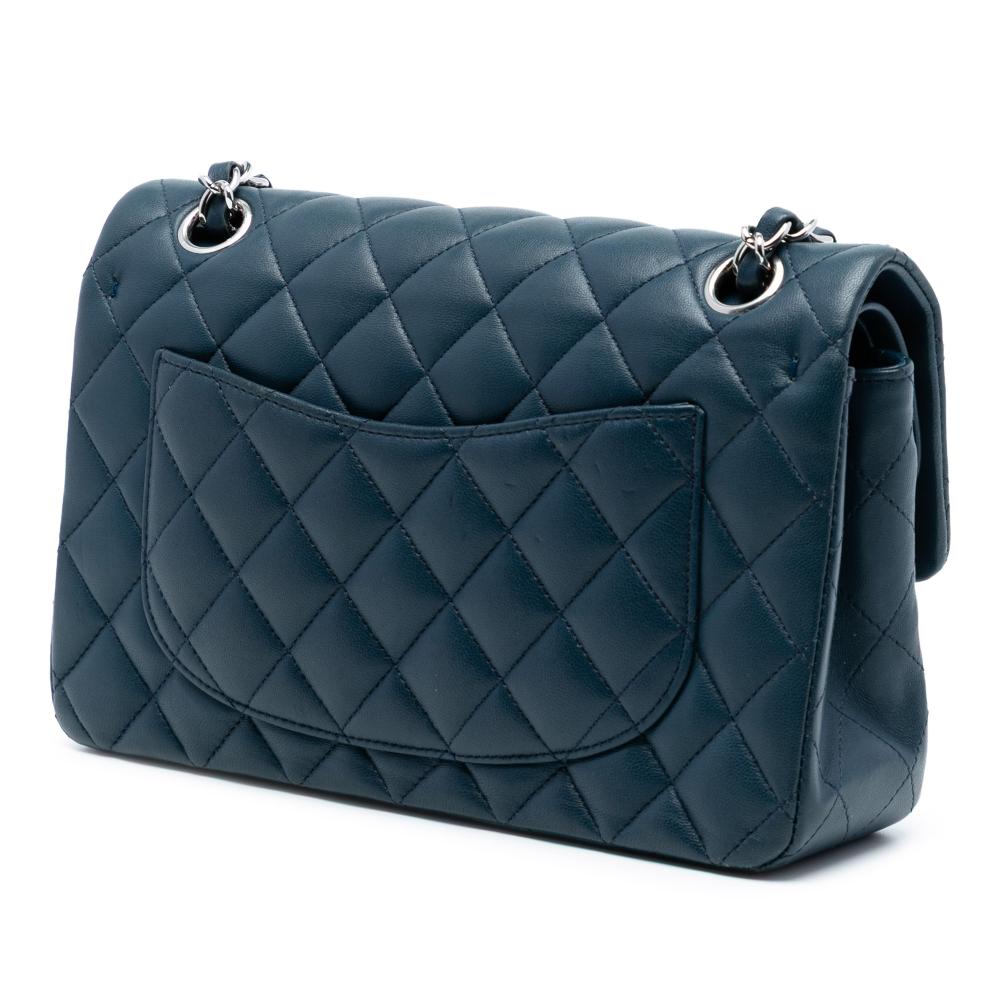Chanel AB Chanel Blue Dark Blue Lambskin Leather Leather Small Classic Lambskin Double Flap France