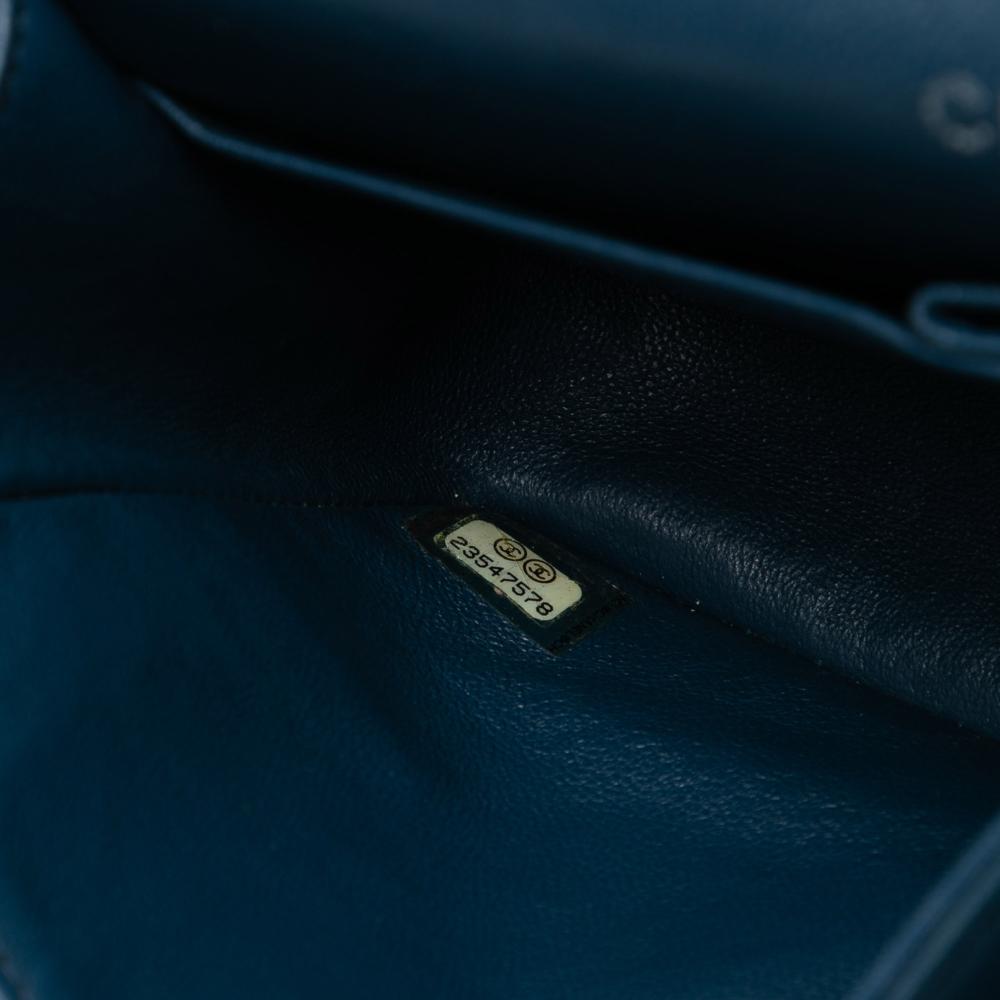 Chanel AB Chanel Blue Dark Blue Lambskin Leather Leather Small Classic Lambskin Double Flap France